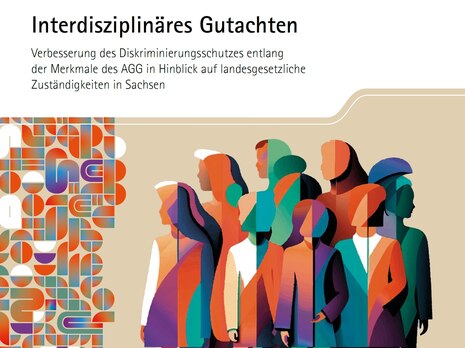 Auf dem Cover sind abstrakte, Silhouetten von Menschen nebeneinander dargestellt, die Vielfalt und Gemeinschaft symbolisieren. Im Hintergrund finden sich geometrische Muster in lebendigen Farben.